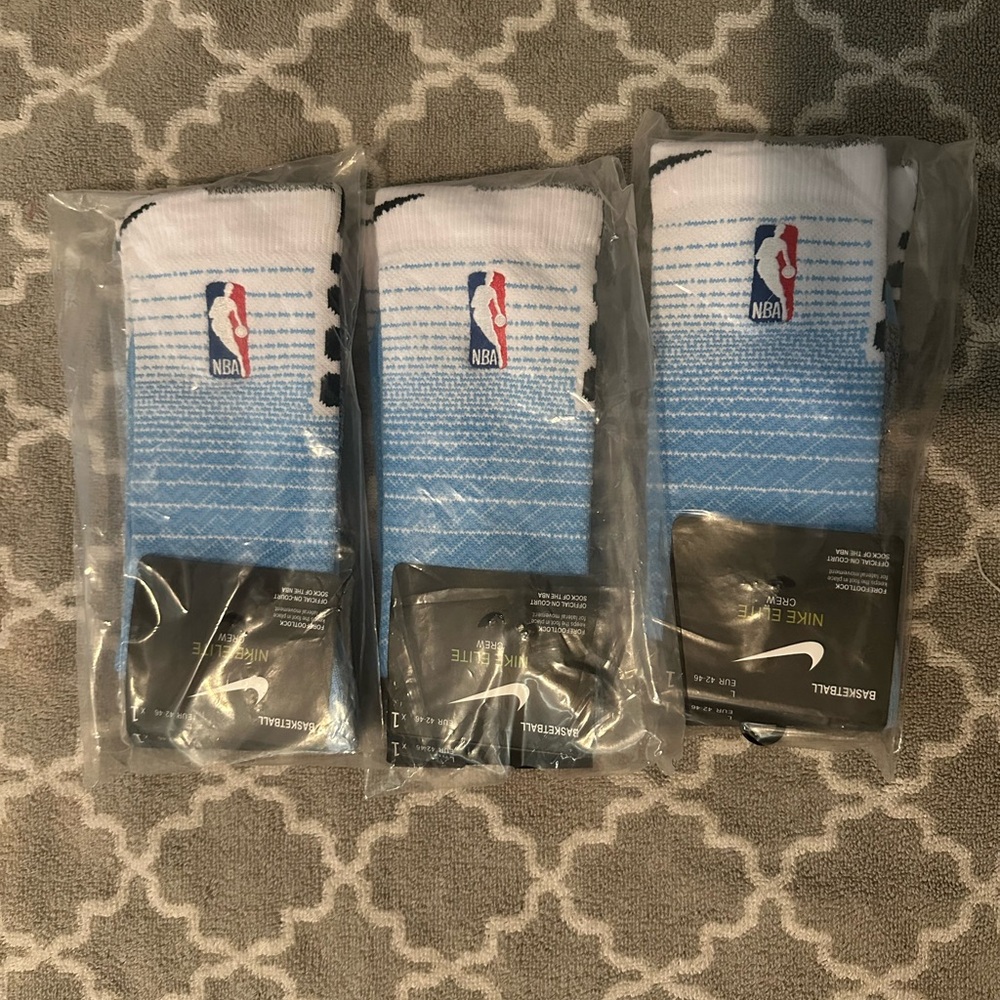 3 Pack Nike NBA Blue and White Socks